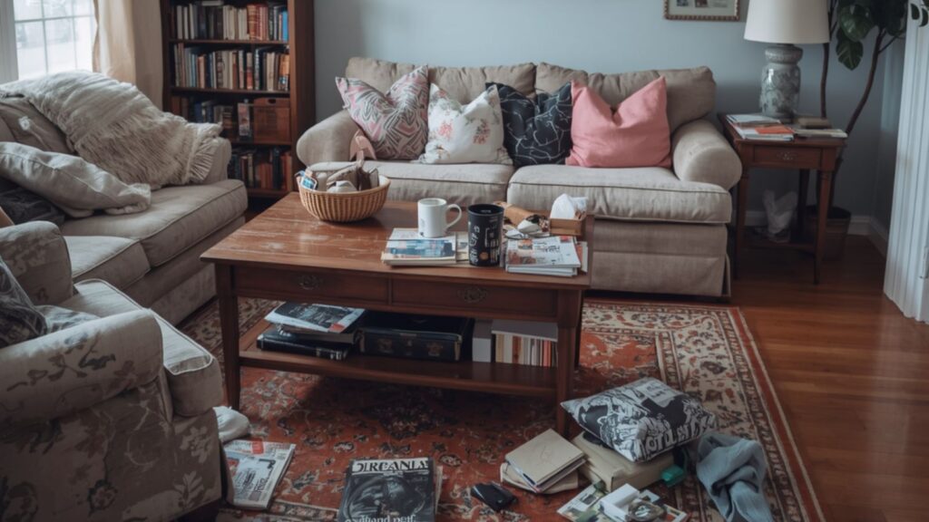 messy living room